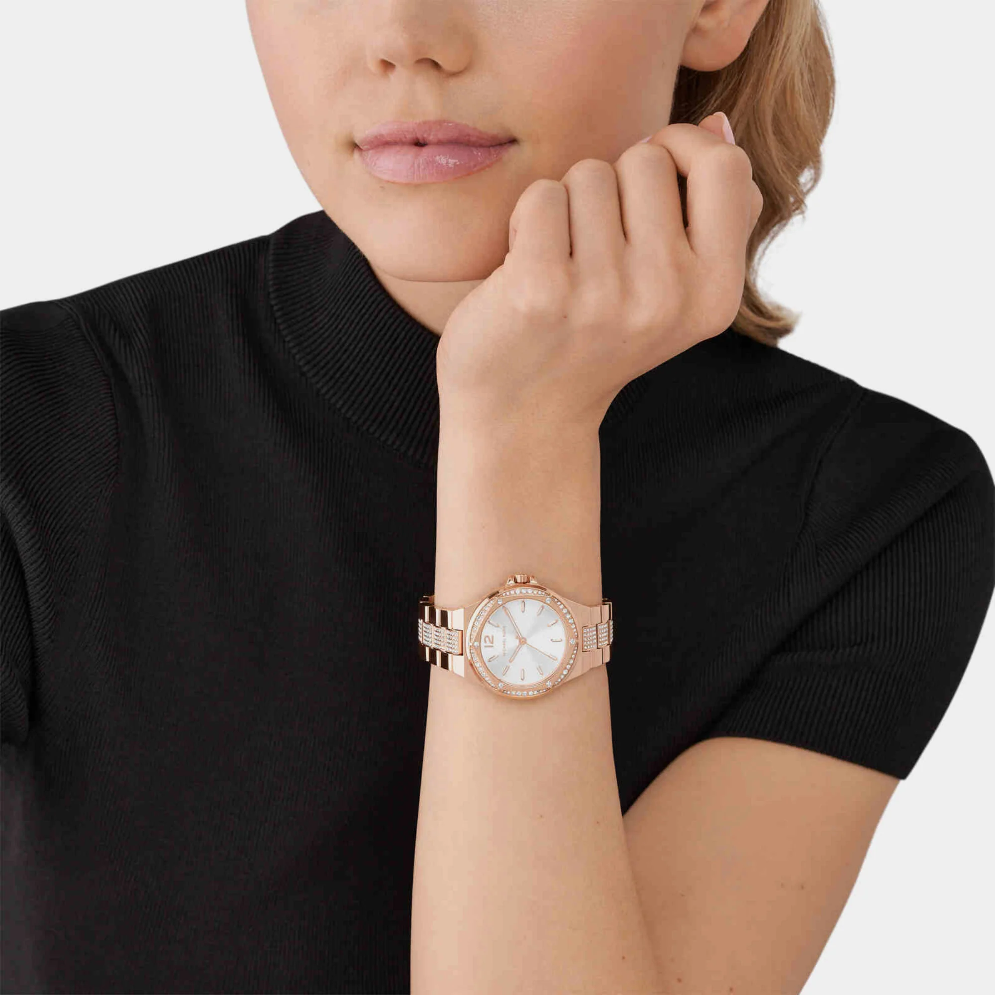 Lennox Women Quartz White Dial Analog Stainless Steel Watch MK7362 - Image 4