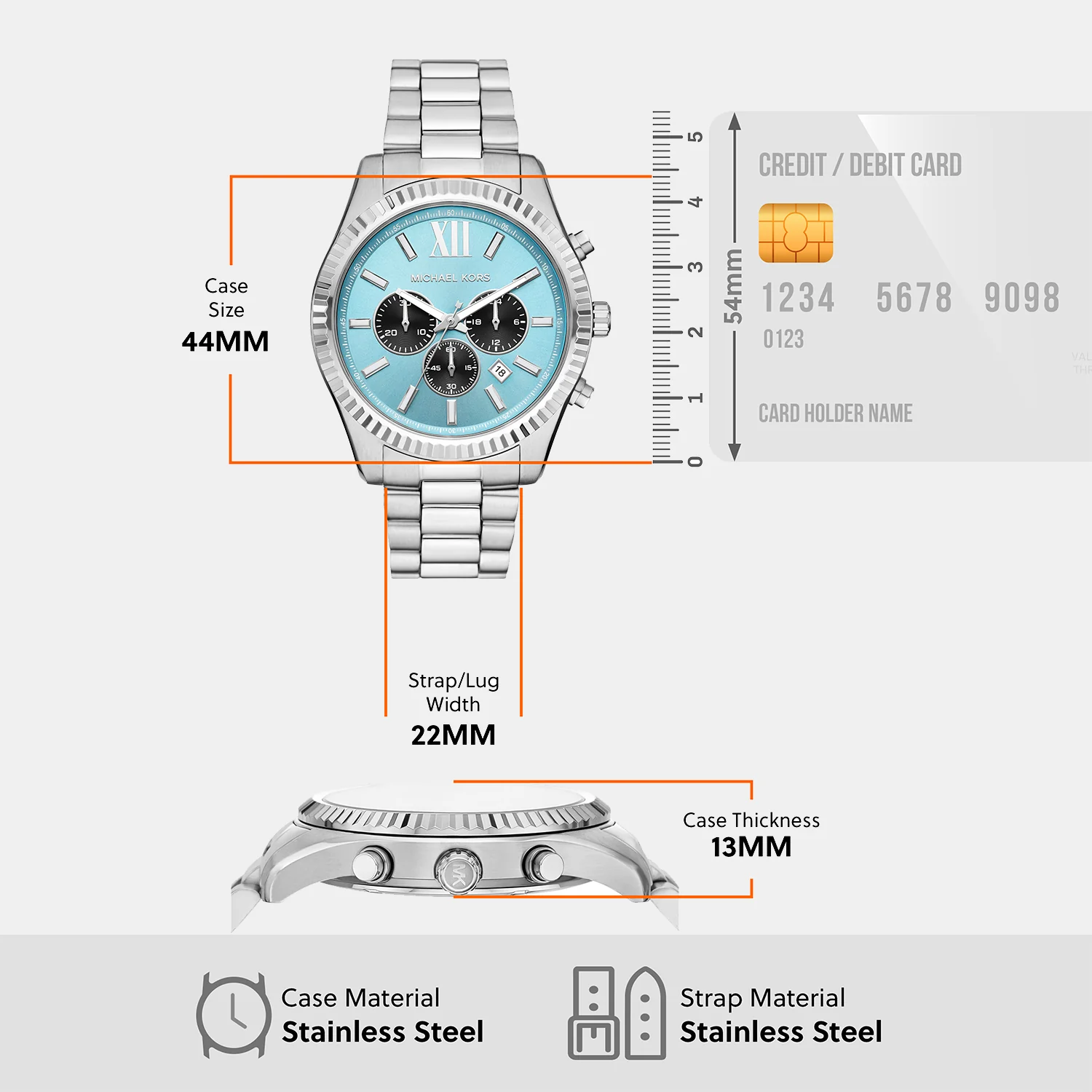 Lexington Men Quartz Two Tone Dial Chronograph Stainless Steel Watch MK9165 - Image 7