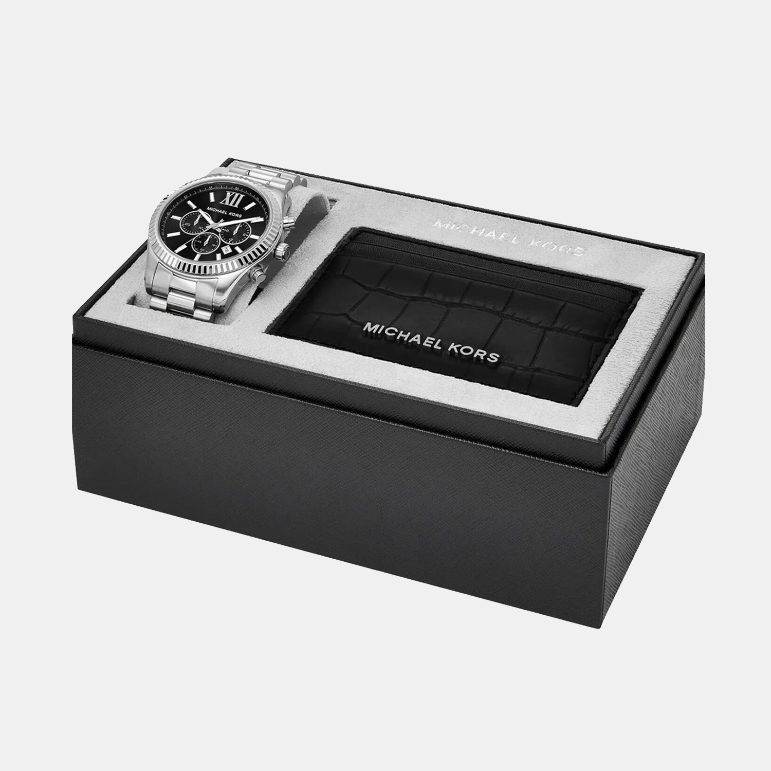 Lexington Men Quartz Black Dial Chronograph Stainless Steel Watch MK1091SET - Image 5