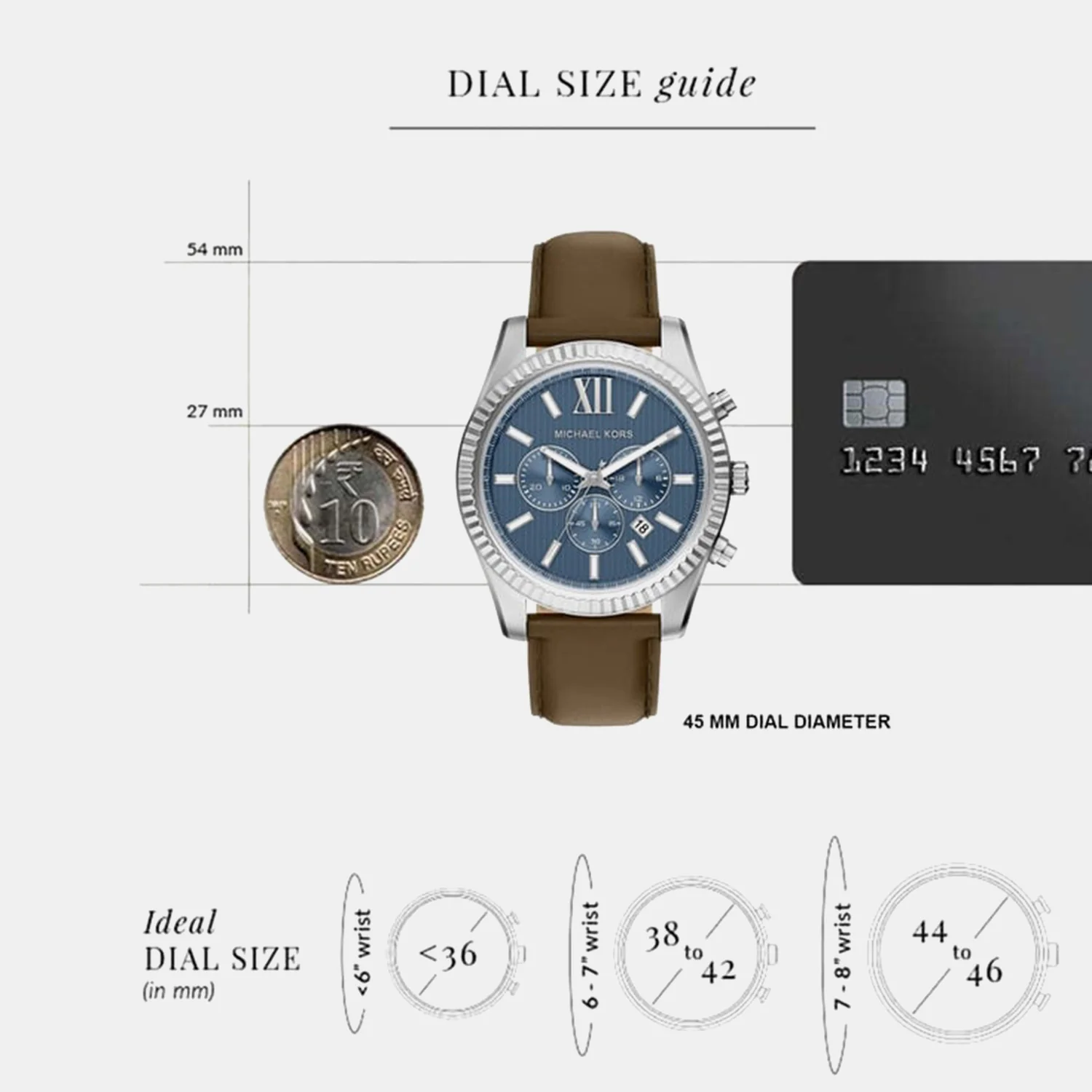 Lexington Men Quartz Blue Dial Chronograph Leather Watch MK9258 - Image 5