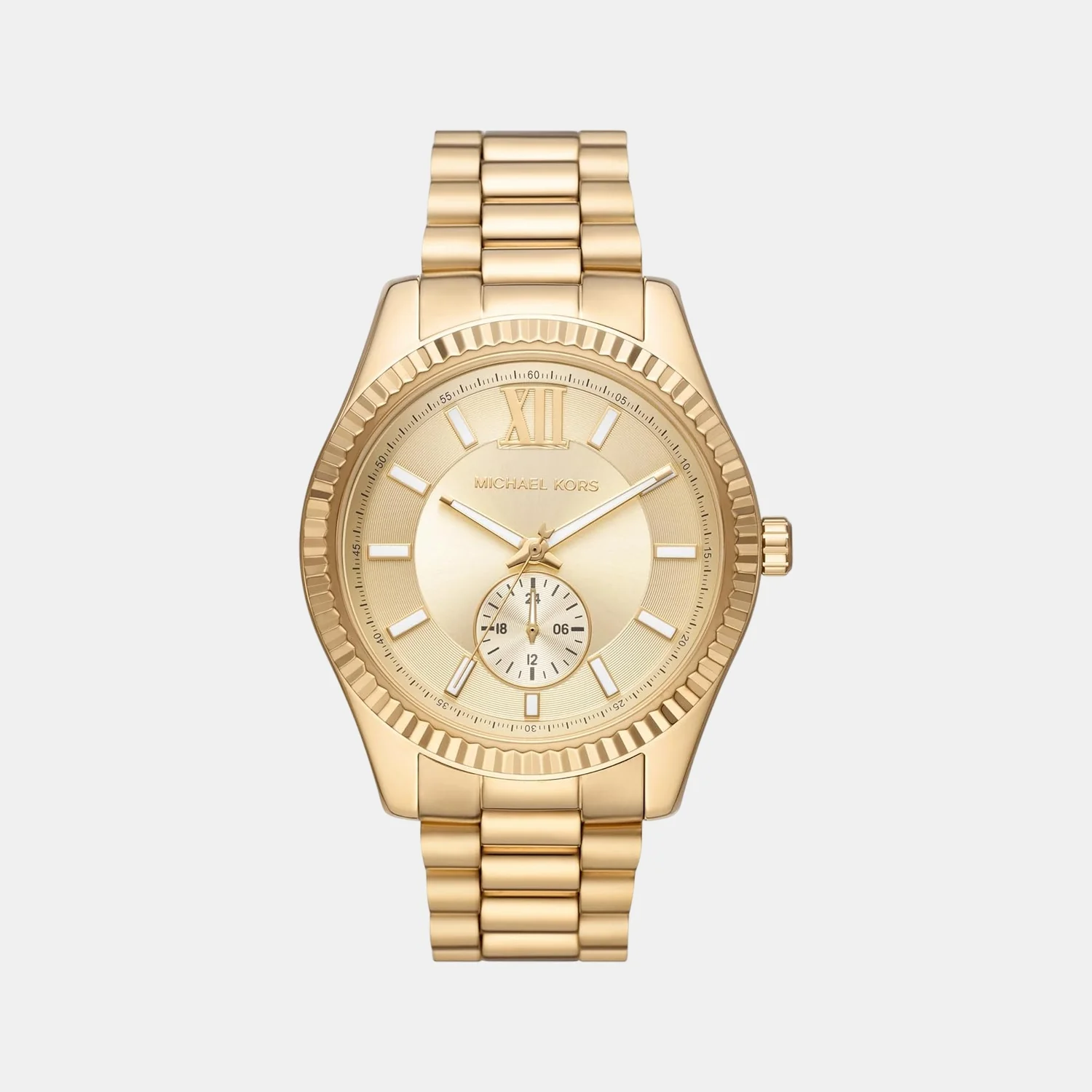 Lexington Men Quartz Gold Dial Analog Stainless Steel Watch MK8947