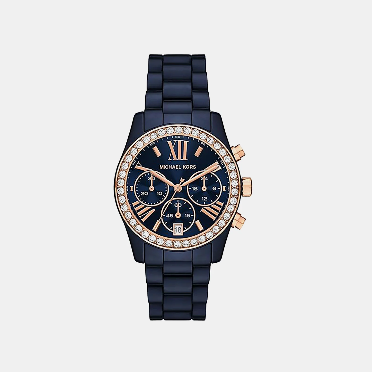 Lexington Women Quartz Blue Dial Chronograph Ceramic Watch MK4969