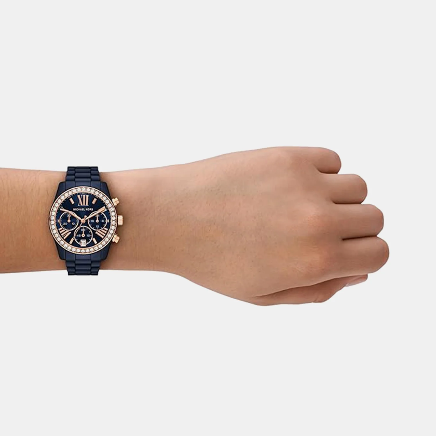 Lexington Women Quartz Blue Dial Chronograph Ceramic Watch MK4969 - Image 4