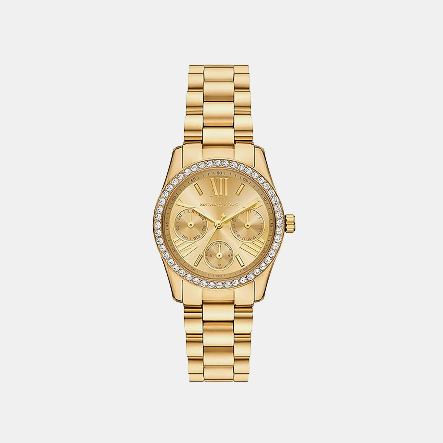 Lexington Women Quartz Gold Dial Chronograph Stainless Steel Watch MK4982