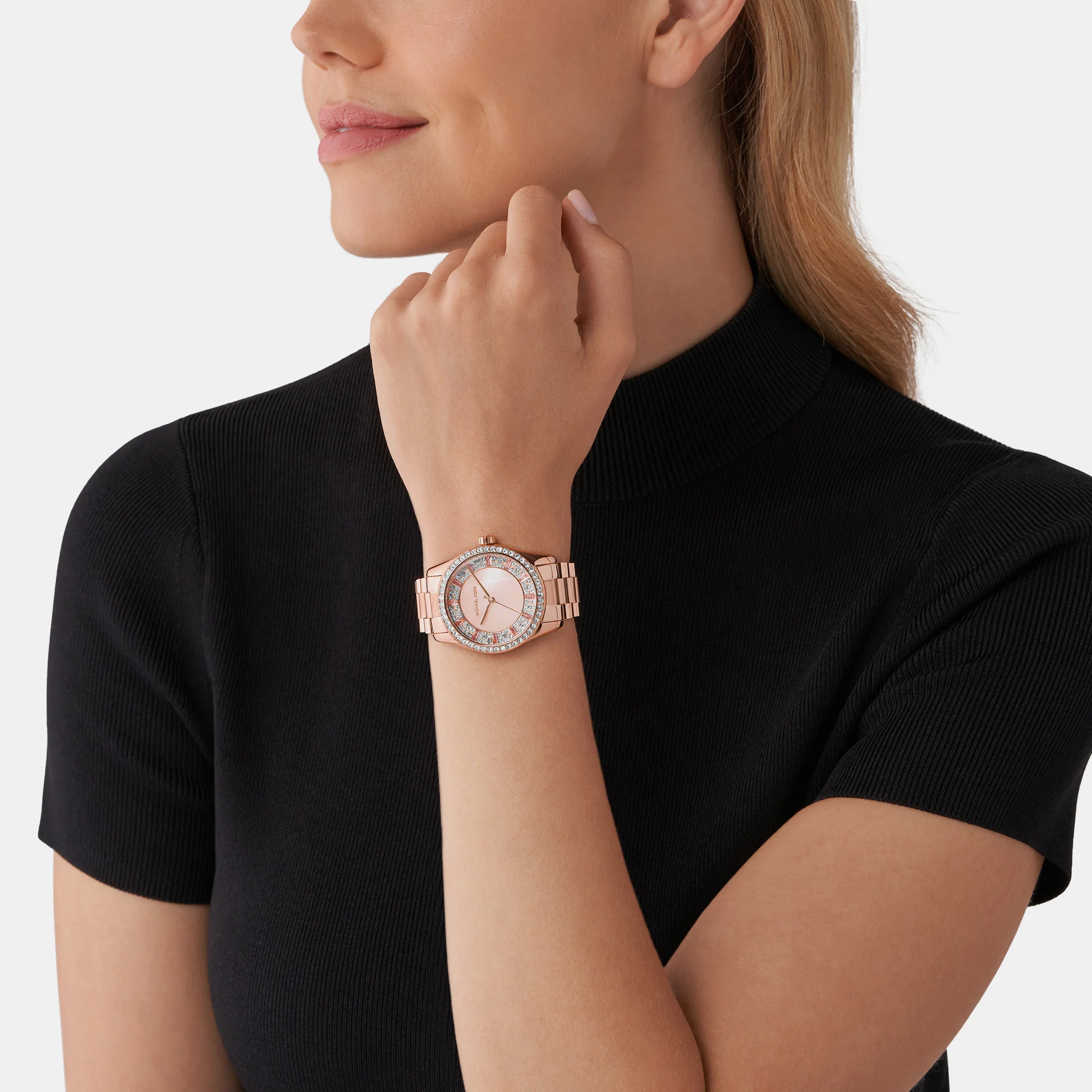 Lexington Women Quartz Pink Dial Analog Stainless Steel Watch MK7444 - Image 6