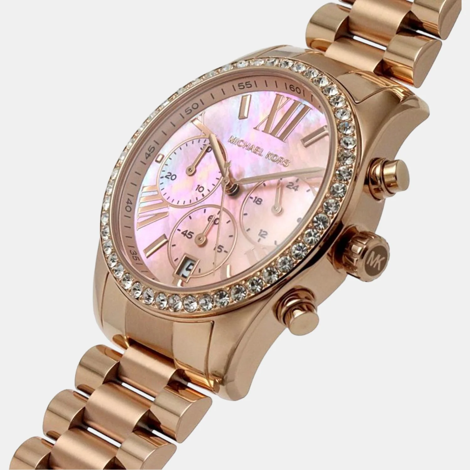 Lexington Women Quartz Pink Dial Chronograph Stainless Steel Watch MK7242 - Image 8