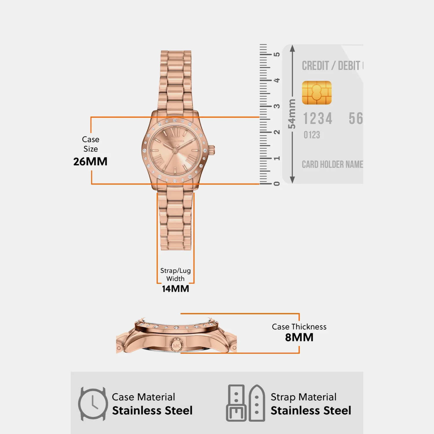 Lexington Women Quartz Rose Gold Dial Analog Stainless Steel Watch MK4994SET - Image 5