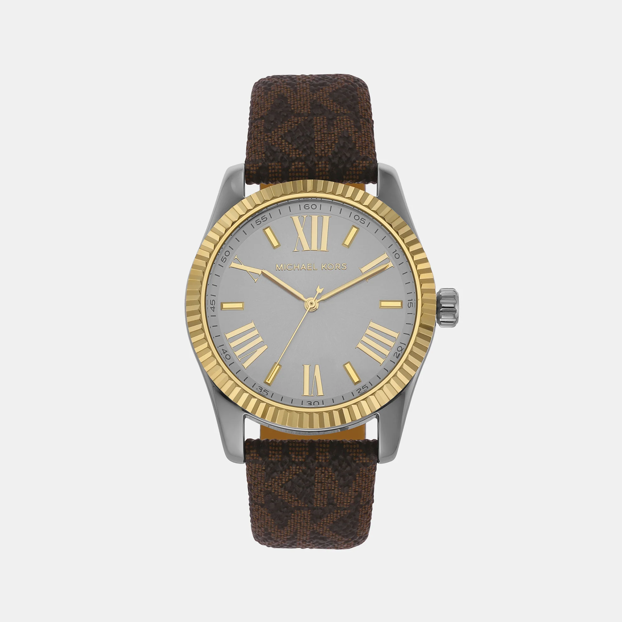 Lexington Women Quartz Silver Dial Analog Leather Watch MK4745