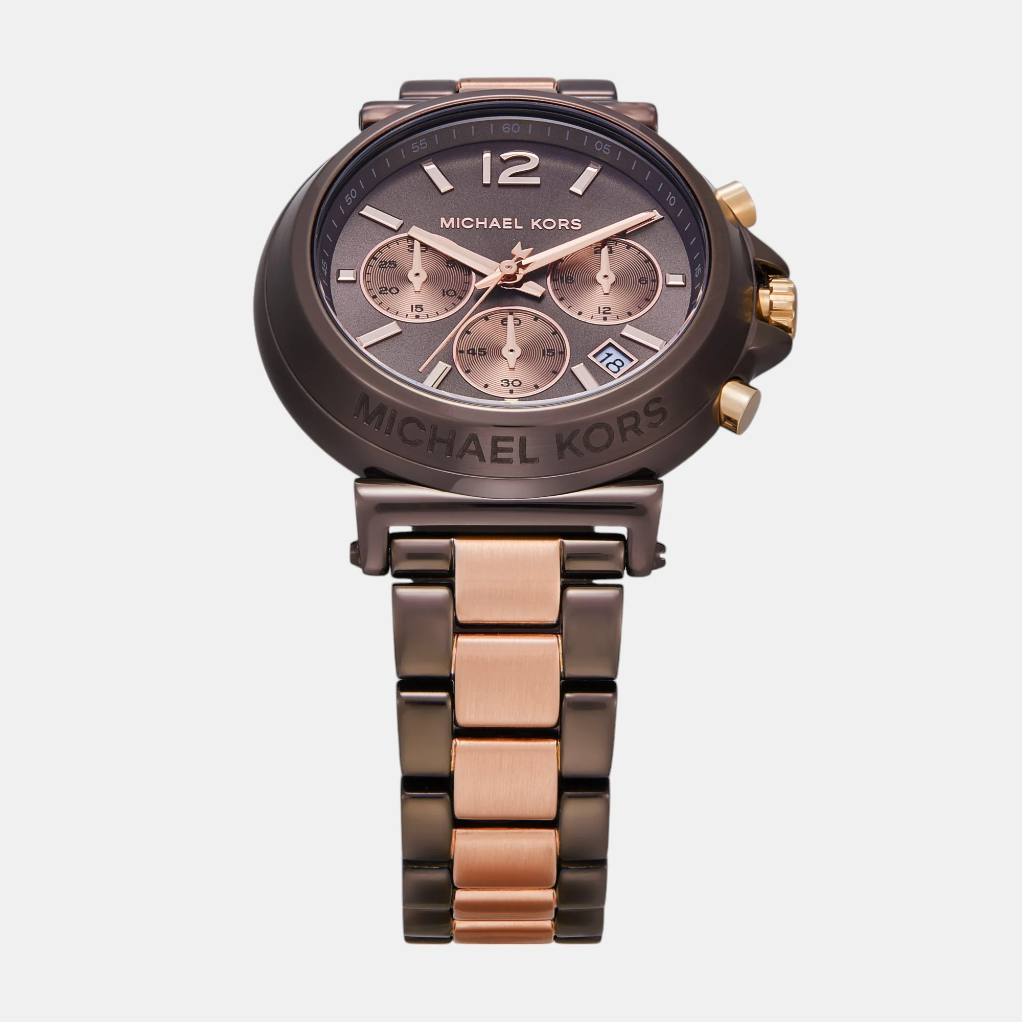 Maren Women Quartz Brown Dial Chronograph Stainless Steel Watch MK7496 - Image 6