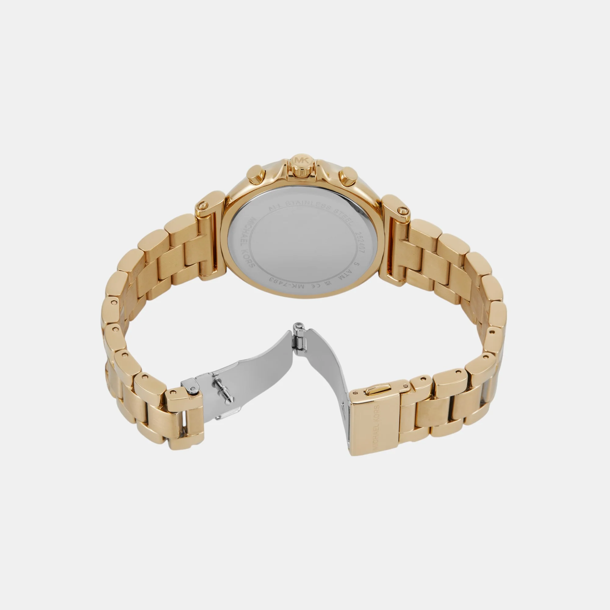 Maren Women Quartz Gold Dial Chronograph Stainless Steel Watch MK7493 - Image 7