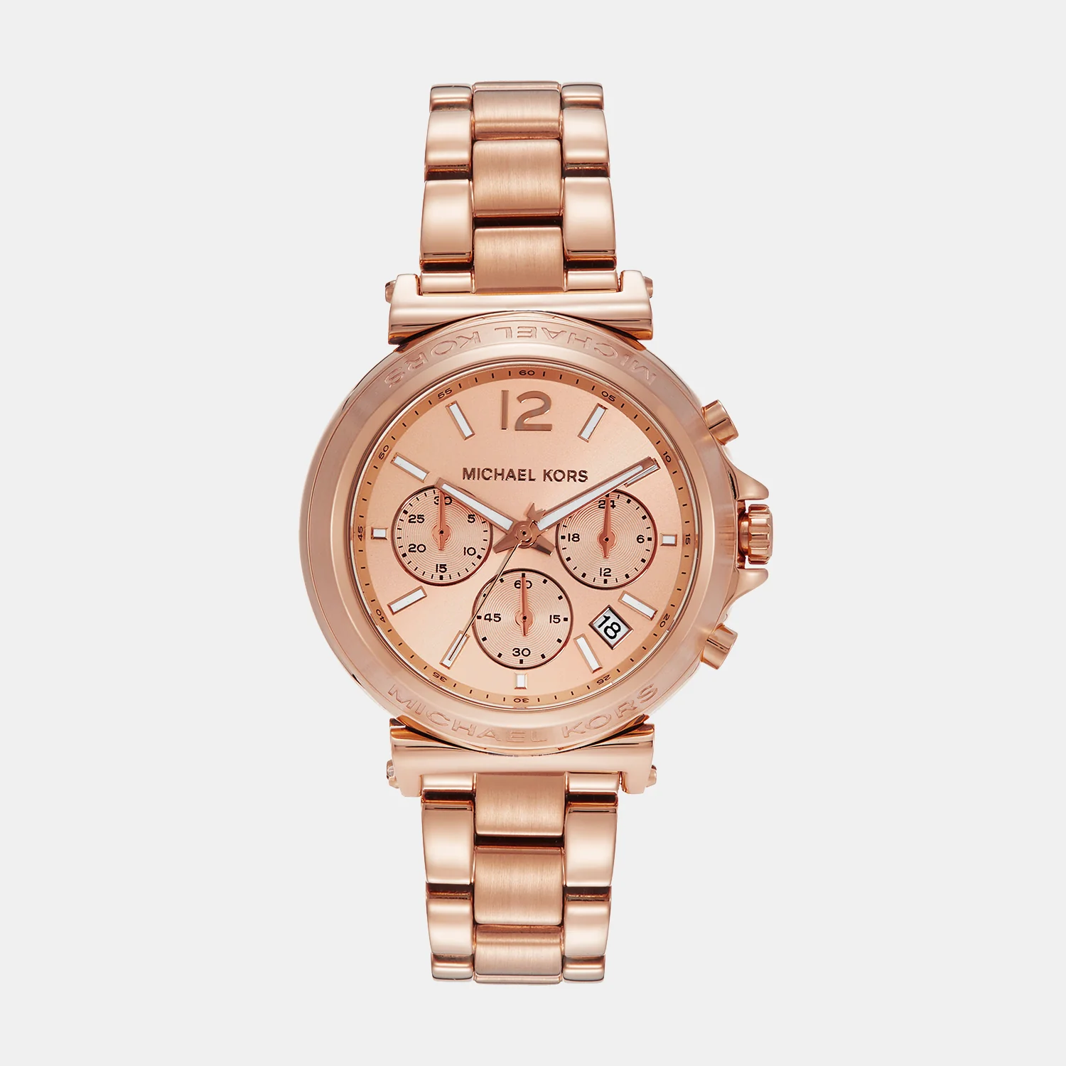 Maren Women Quartz Rose Gold Dial Chronograph Stainless Steel Watch MK7494 - Image 2