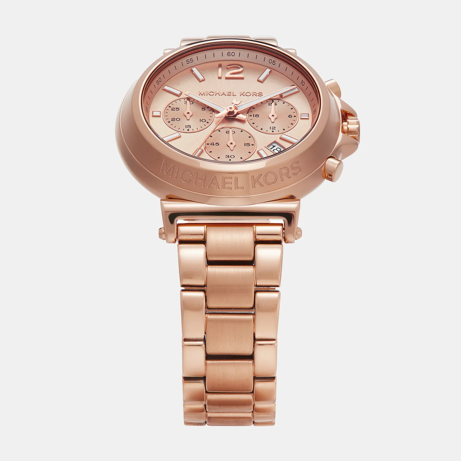 Maren Women Quartz Rose Gold Dial Chronograph Stainless Steel Watch MK7494 - Image 3