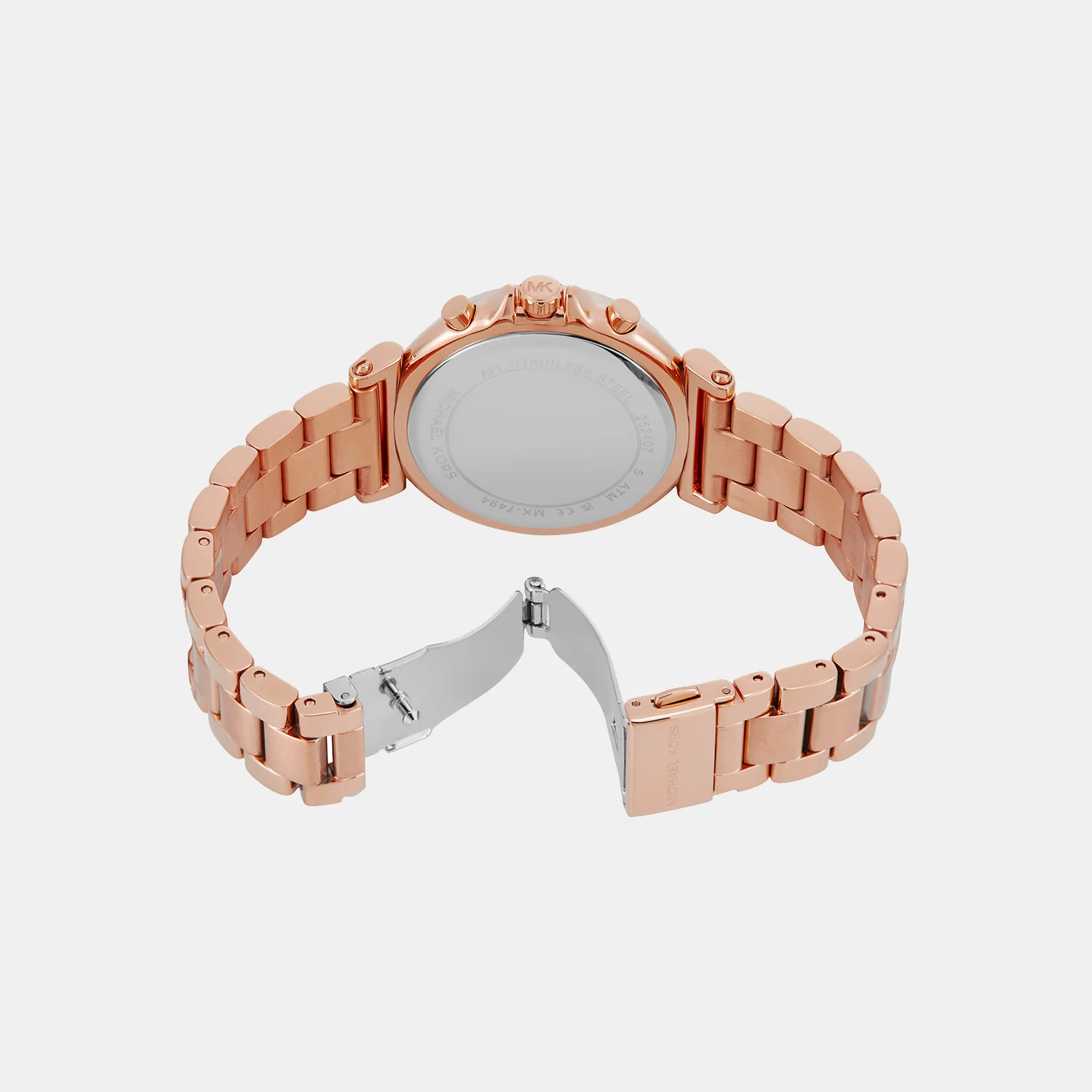 Maren Women Quartz Rose Gold Dial Chronograph Stainless Steel Watch MK7494 - Image 5
