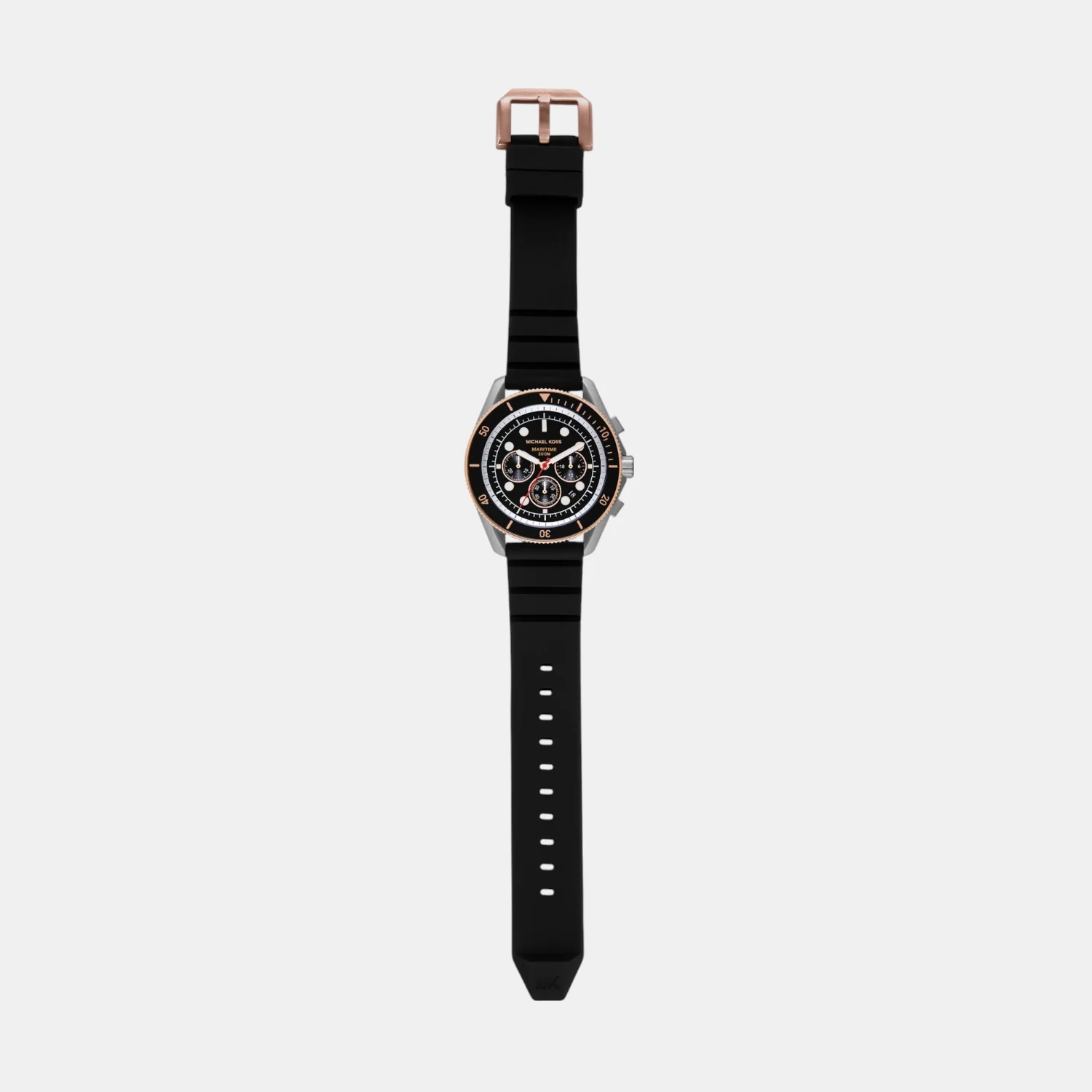 Maritime Men Quartz Black Dial Chronograph Silicone Watch MK9206 - Image 9