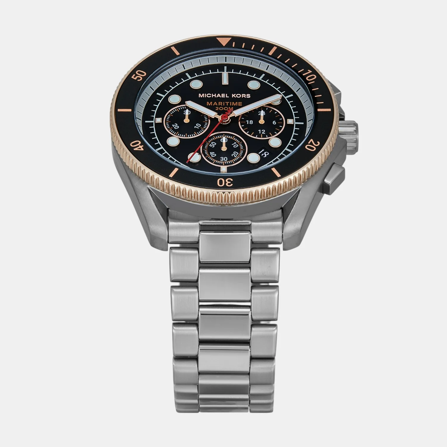 Maritime Men Quartz Black Dial Chronograph Stainless Steel Watch MK9204 - Image 3