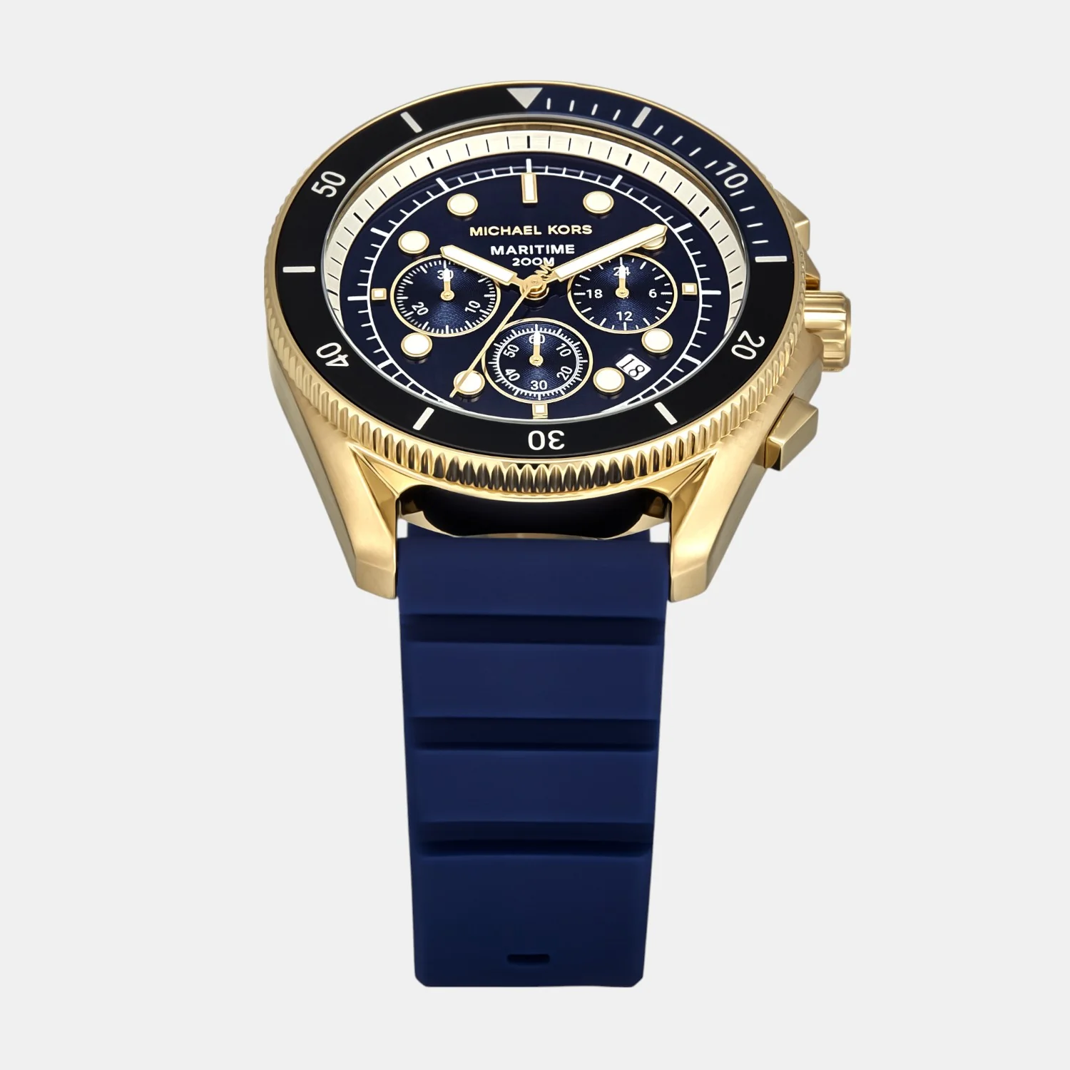 Maritime Men Quartz Blue Dial Chronograph Silicone Watch MK9205 - Image 3