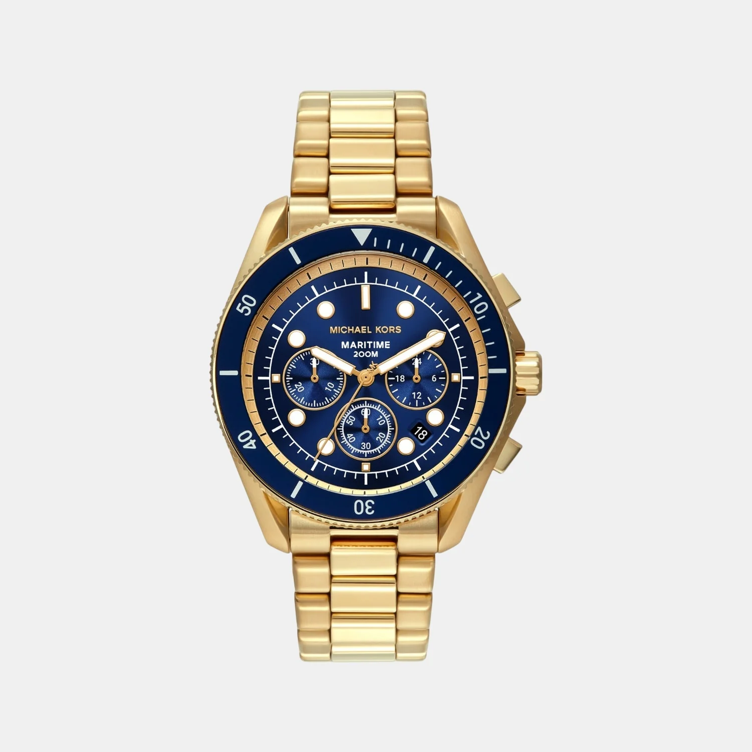 Maritime Men Quartz Blue Dial Chronograph Stainless Steel Watch MK9202