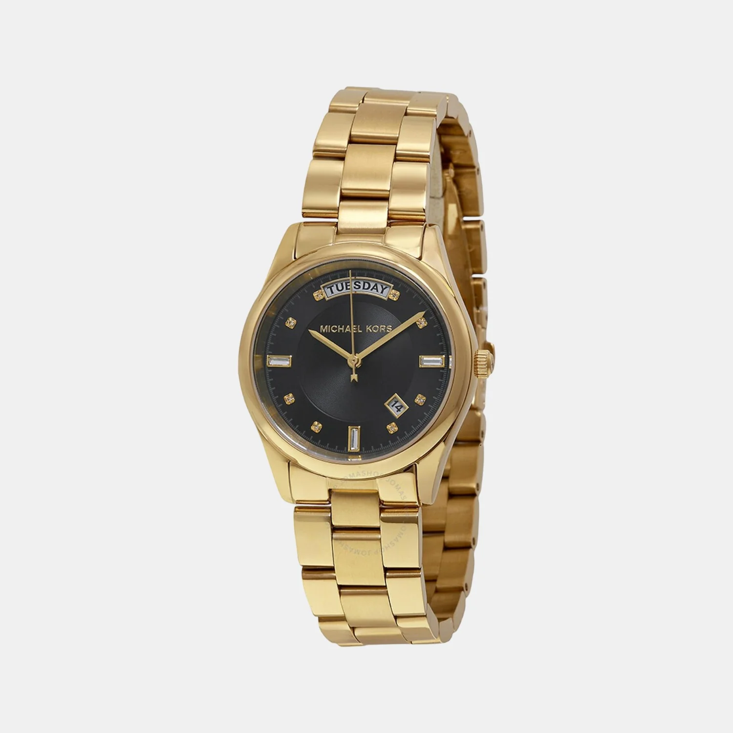 Men Quartz Black Dial Analog Stainless Steel Watch MK6070