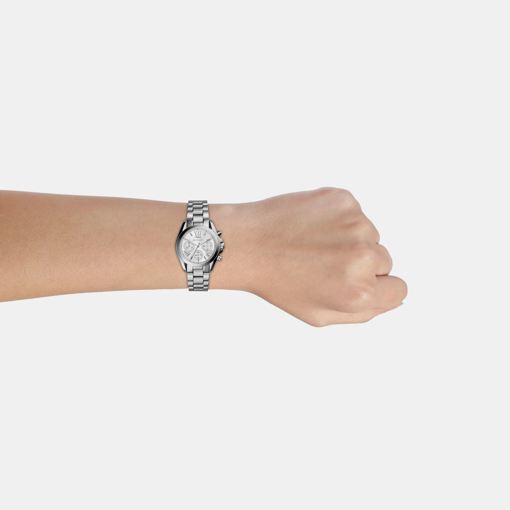 Mini Bradshaw Women Quartz Silver Dial Chronograph Stainless Steel Watch MK6174 - Image 2
