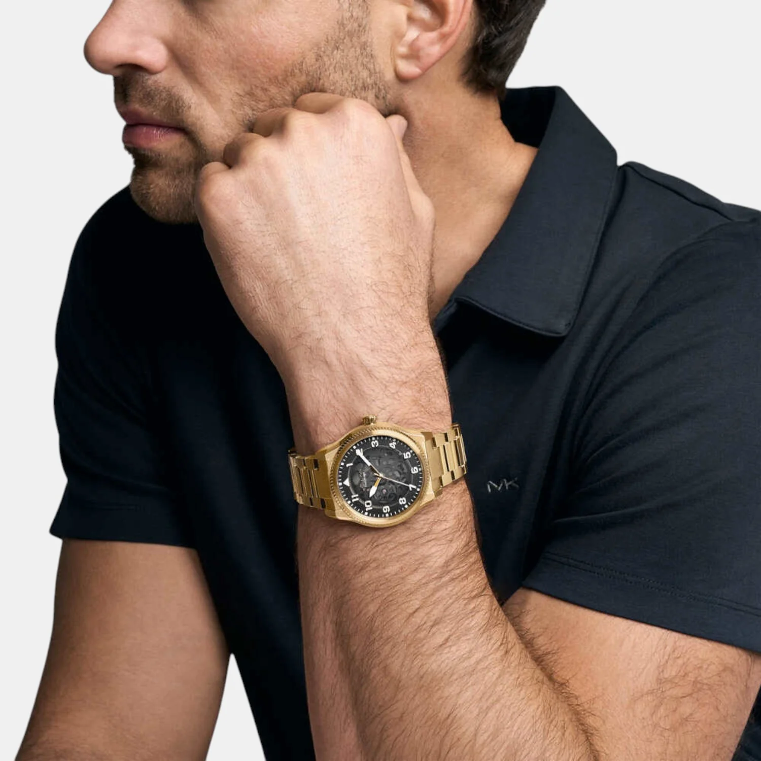 Panorama Men Automatic Black Dial Analog Stainless Steel Watch MK9218 - Image 6