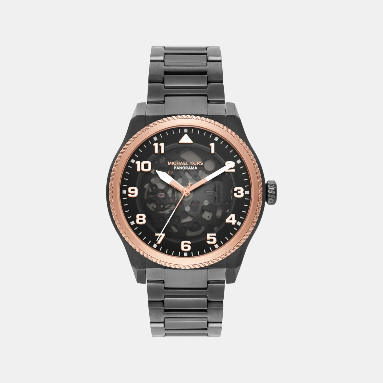 Panorama Men Automatic Black Dial Analog Stainless Steel Watch MK9219
