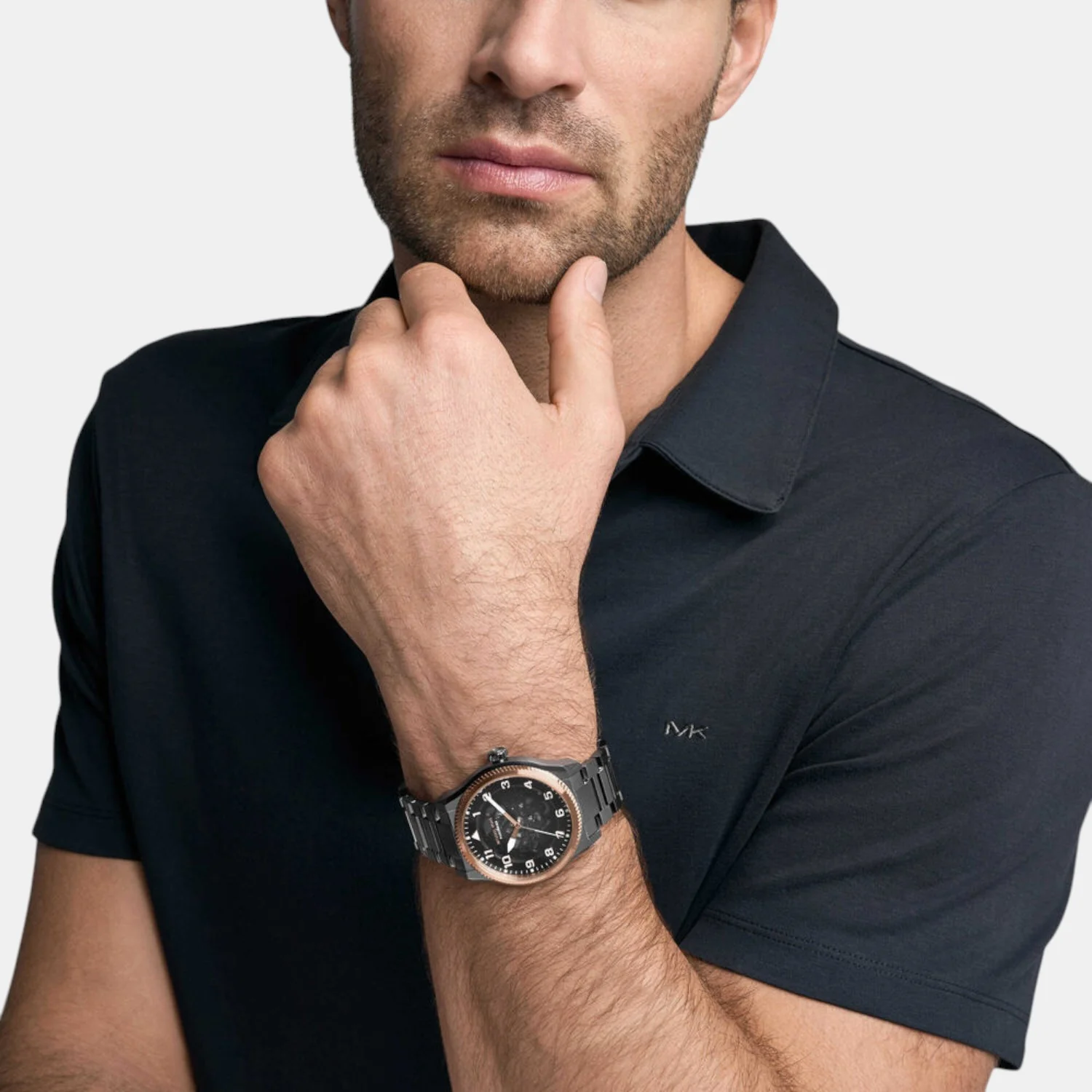 Panorama Men Automatic Black Dial Analog Stainless Steel Watch MK9219 - Image 5