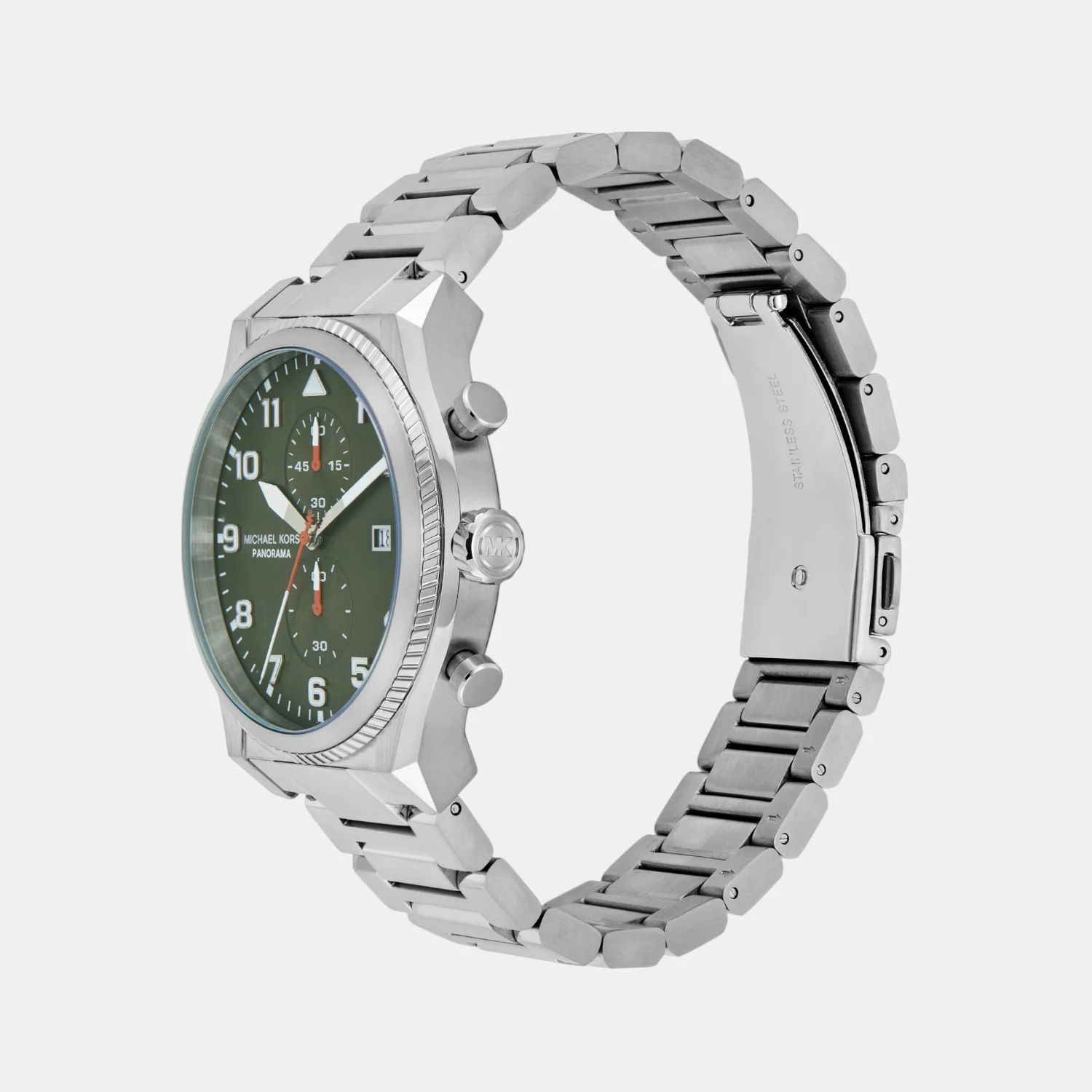 Panorama Men Quartz Green Dial Chronograph Stainless Steel Watch MK9196 - Image 6