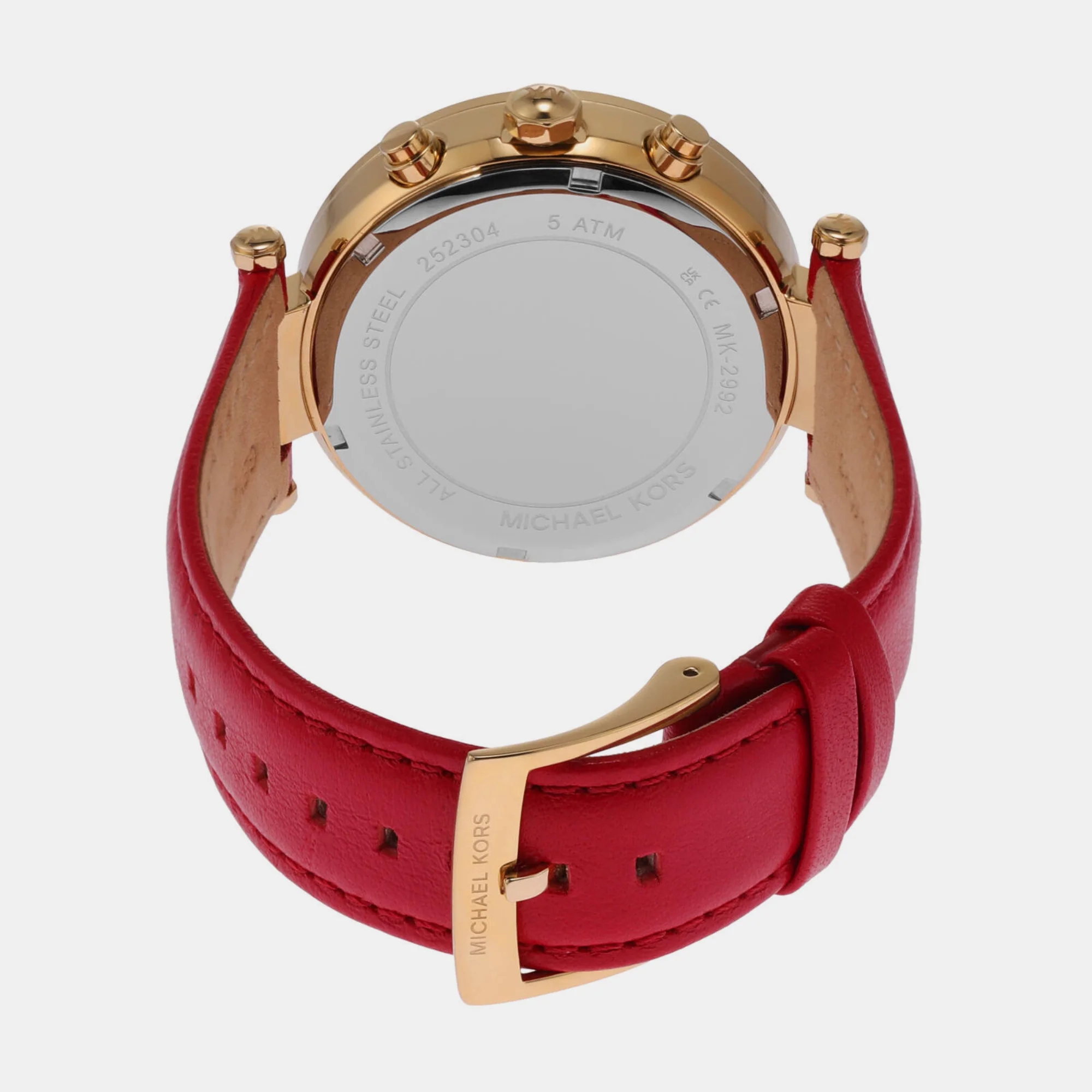 Parker Women Quartz Red Dial Chronograph Leather Watch MK2992 - Image 2