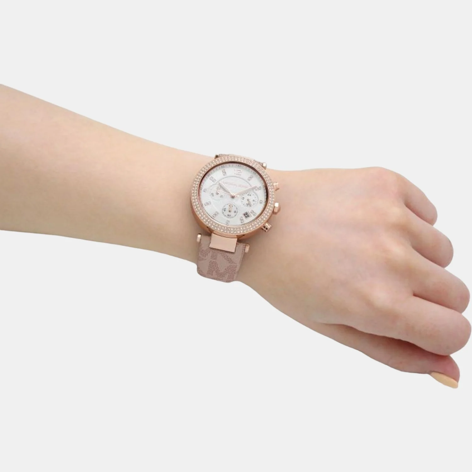 Parker Women Quartz White Dial Chronograph Leather Watch MK6935 - Image 5