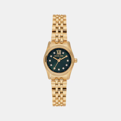 Petite Lexington Women Quartz Green Dial Analog Stainless Steel Watch MK4842 - Image 3