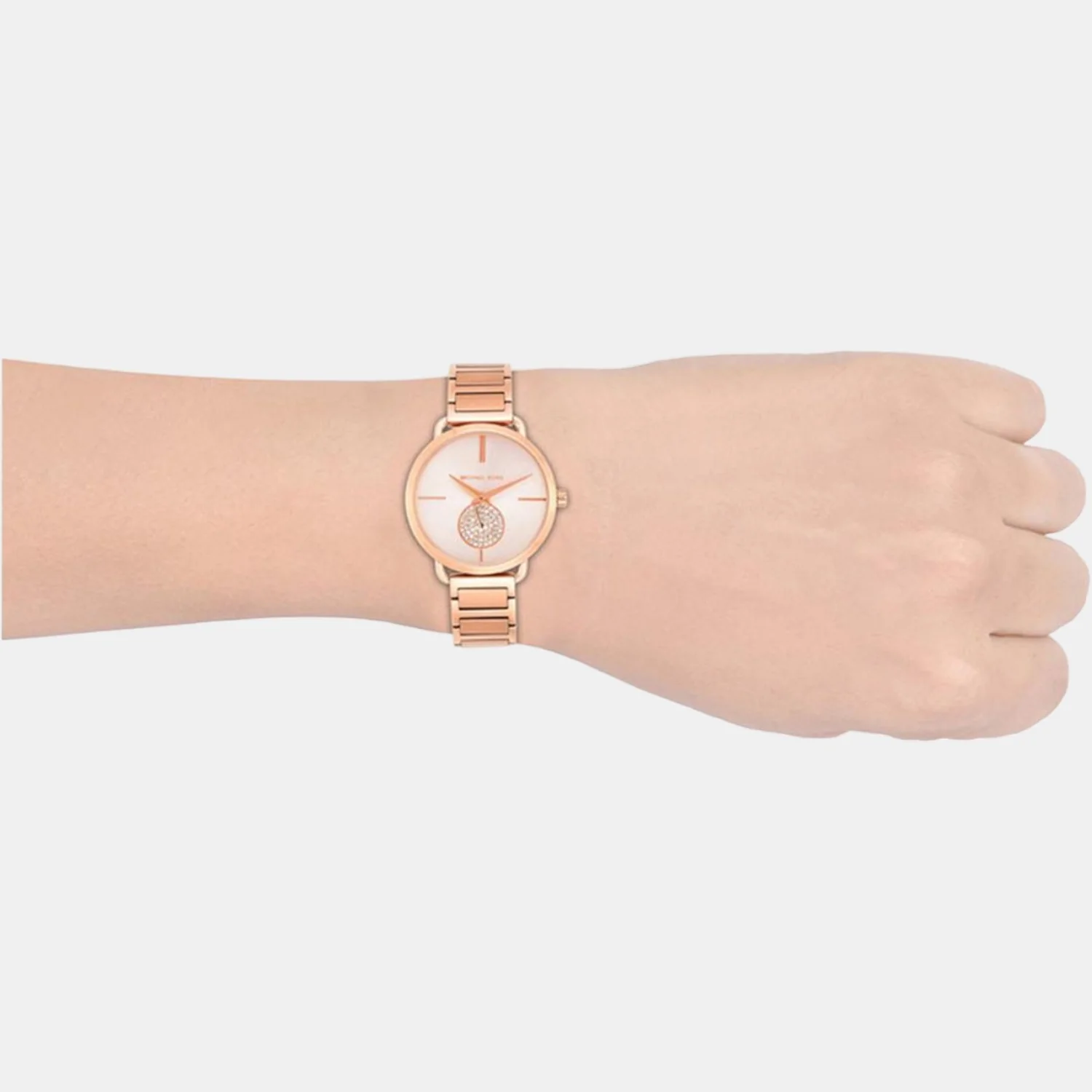 Portia Women Quartz Rose Gold Dial Chronograph Stainless Steel Watch MK3640 - Image 4