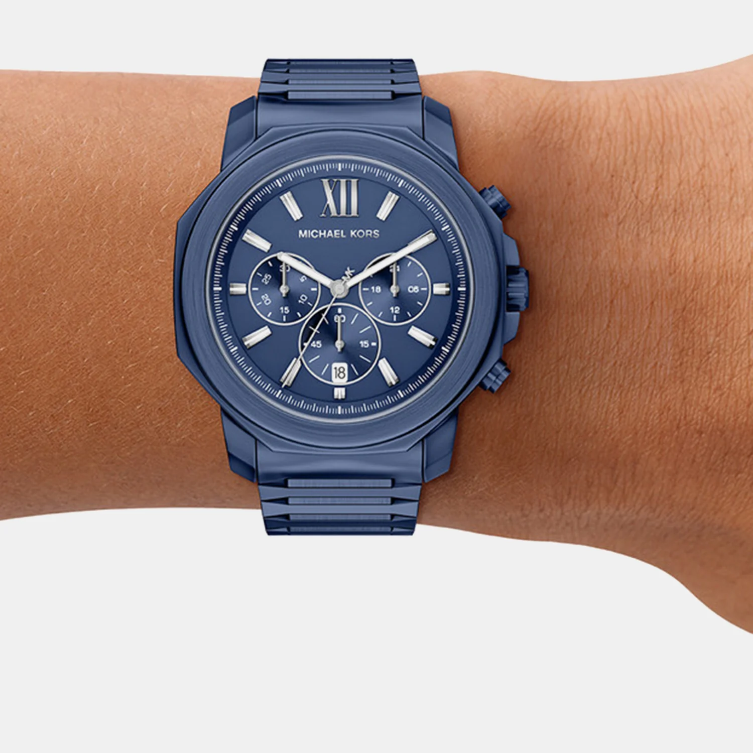 Prescott Men Quartz Blue Dial Chronograph Stainless Steel Watch MK9251 - Image 2