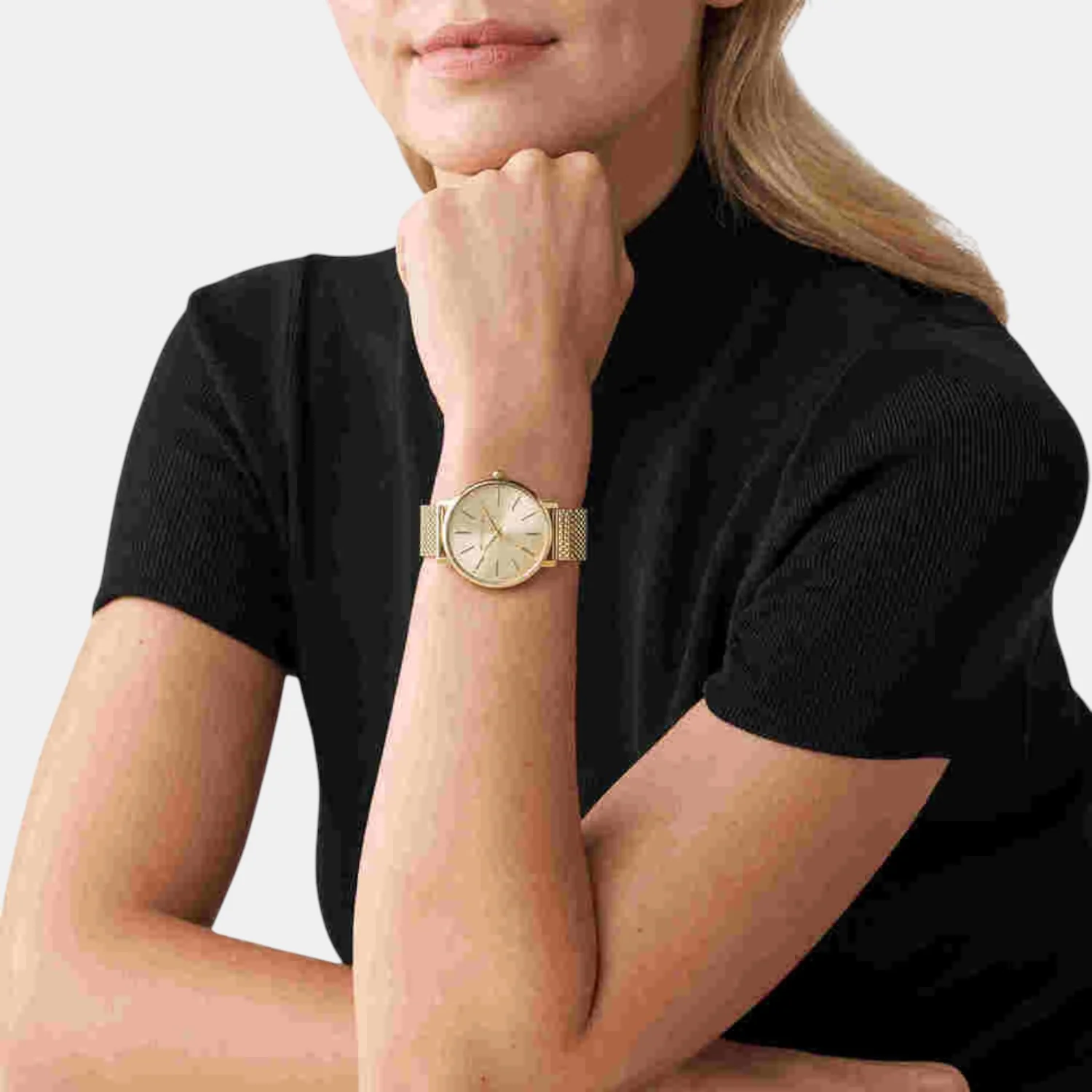 Pyper Women Quartz Gold Dial Analog Stainless Steel Watch MK4339 - Image 7