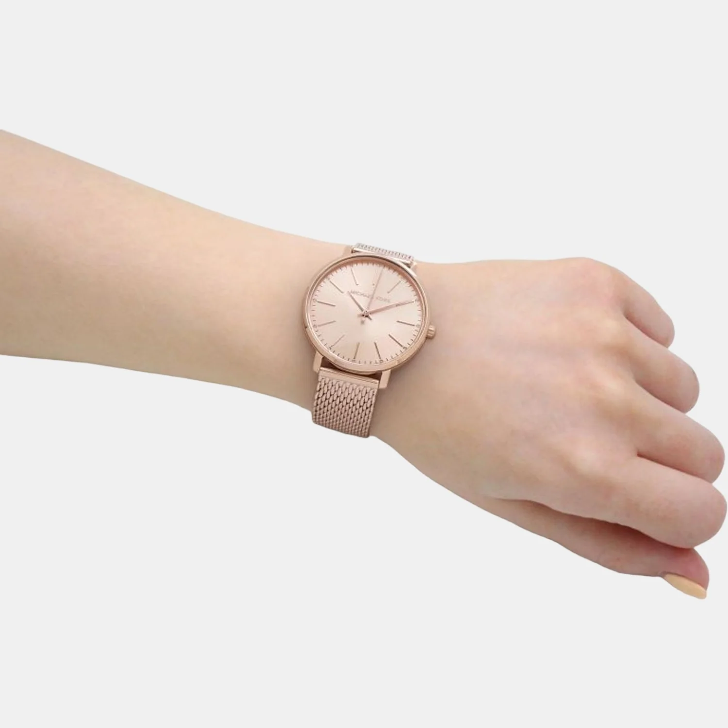 Pyper Women Quartz Rose Gold Dial Analog Mesh Watch MK4340 - Image 5
