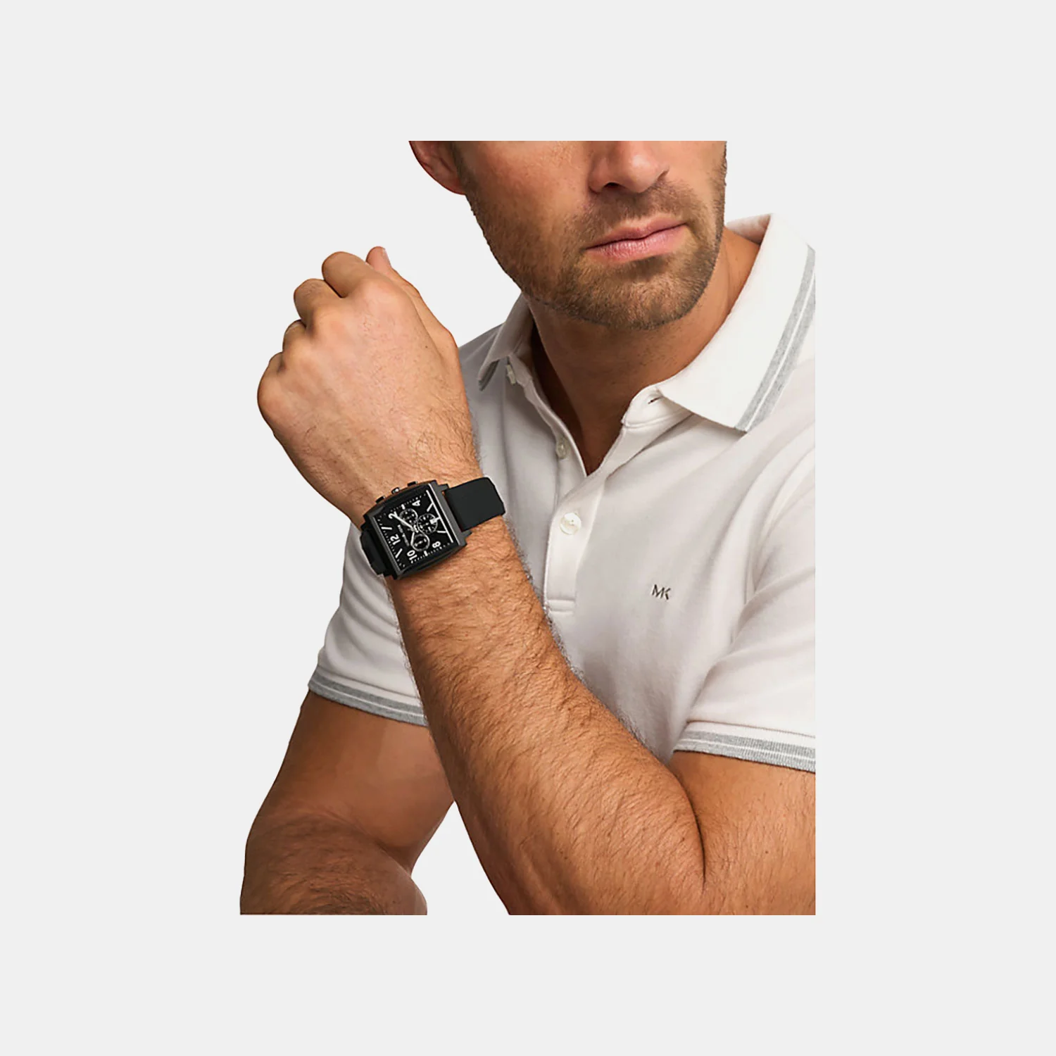 Rhys Men Quartz Black Dial Analog Silicone Watch MK9233 - Image 4