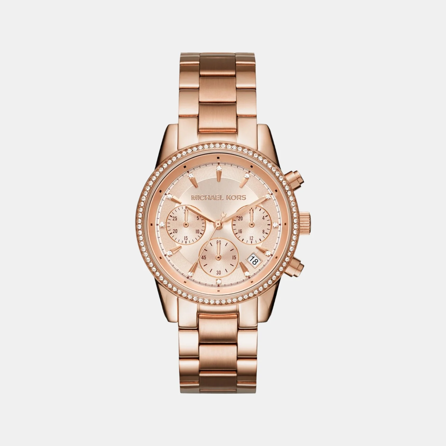 Bryant Women Quartz Rose Gold Dial Chronograph Stainless Steel Watch MK6357