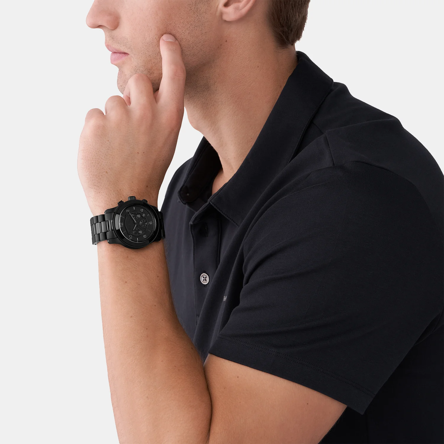 Runway Men Quartz Black Dial Chronograph Stainless Steel Watch MK9073 - Image 8