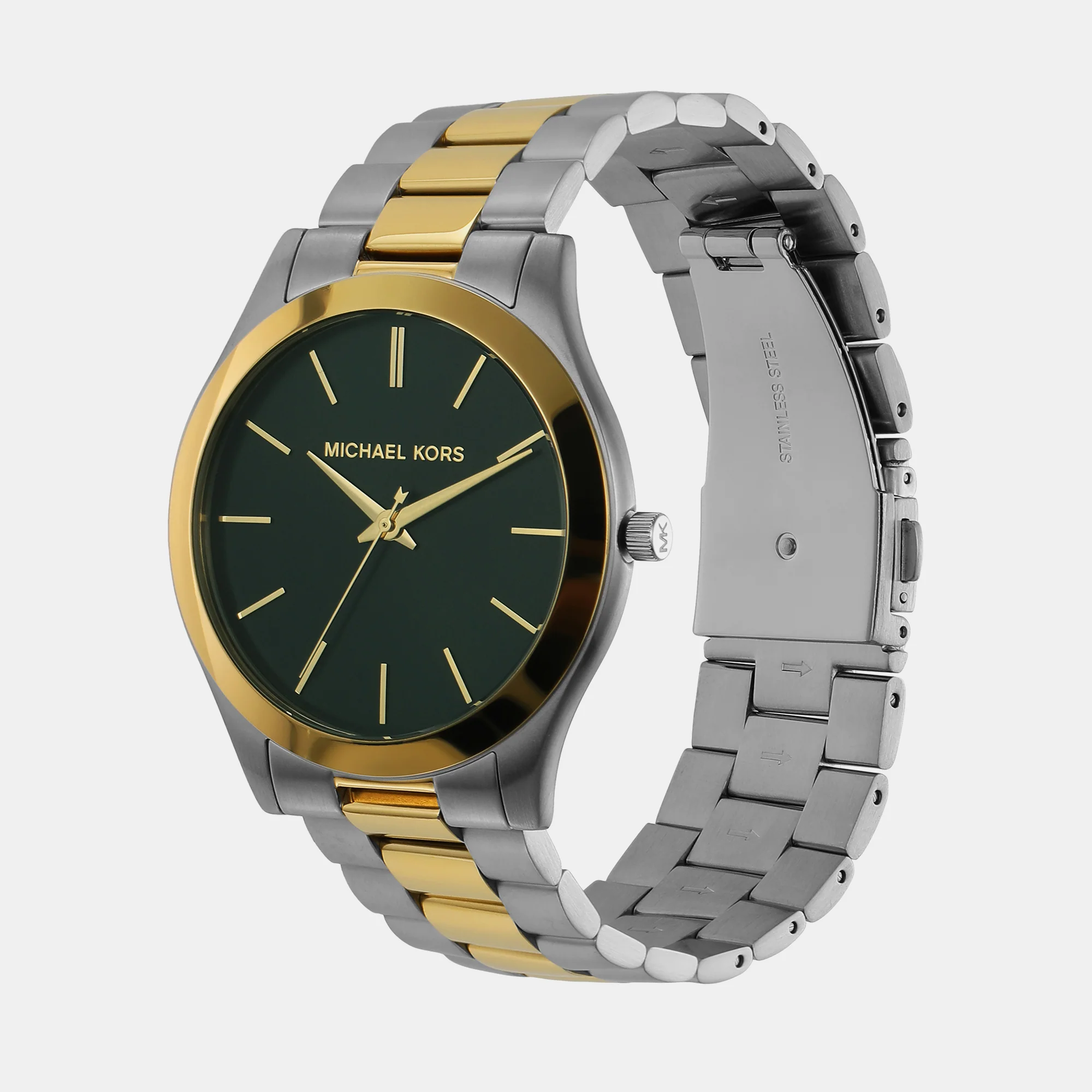 Runway Men Quartz Green Dial Analog Stainless Steel Watch MK9149 - Image 4