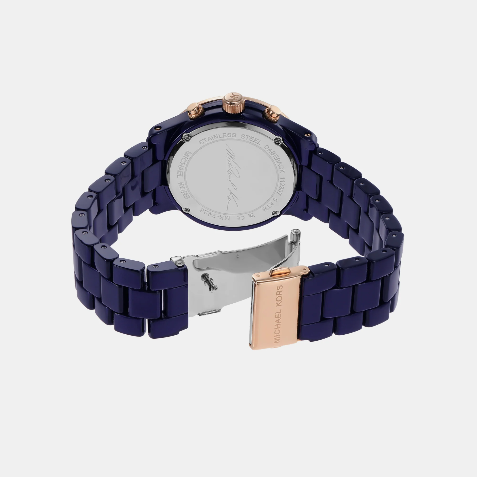 Runway Women Quartz Blue Dial Chronograph Acetate Watch MK7423 - Image 5
