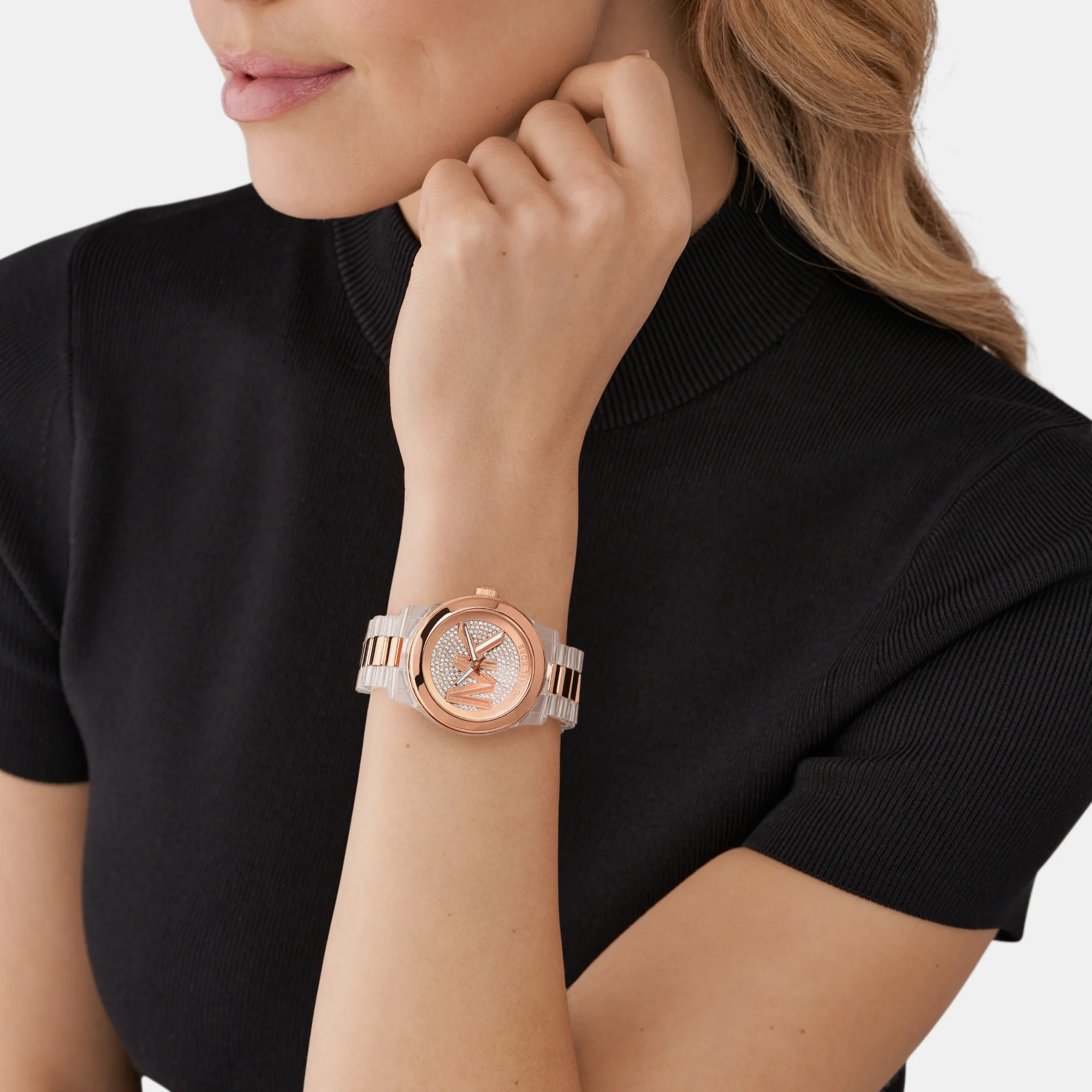 Runway Women Quartz Rose Gold Dial Analog Stainless Steel Watch MK7355 - Image 6