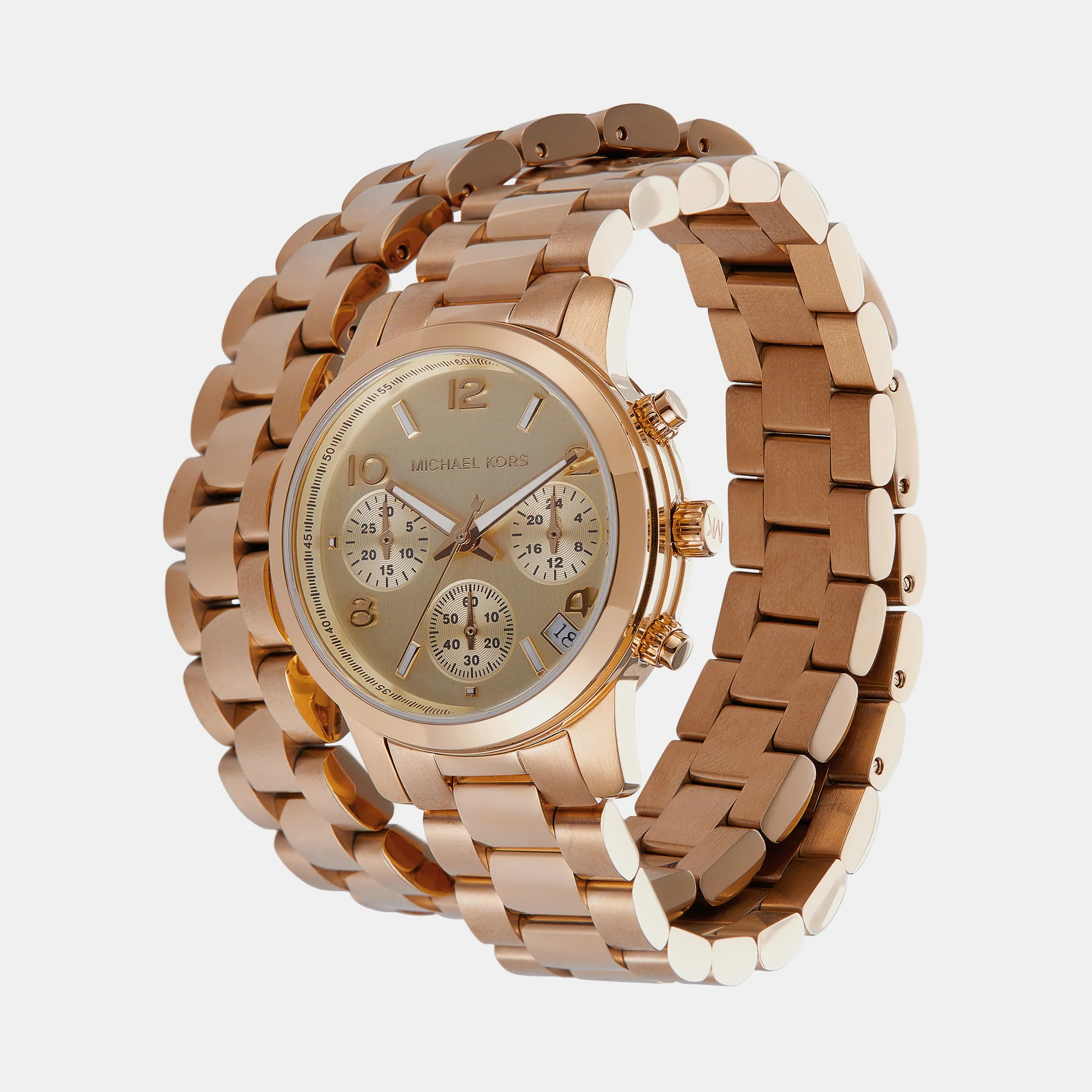 Runway Women Quartz Rose Gold Dial Chronograph Stainless Steel Watch MK7453 - Image 4