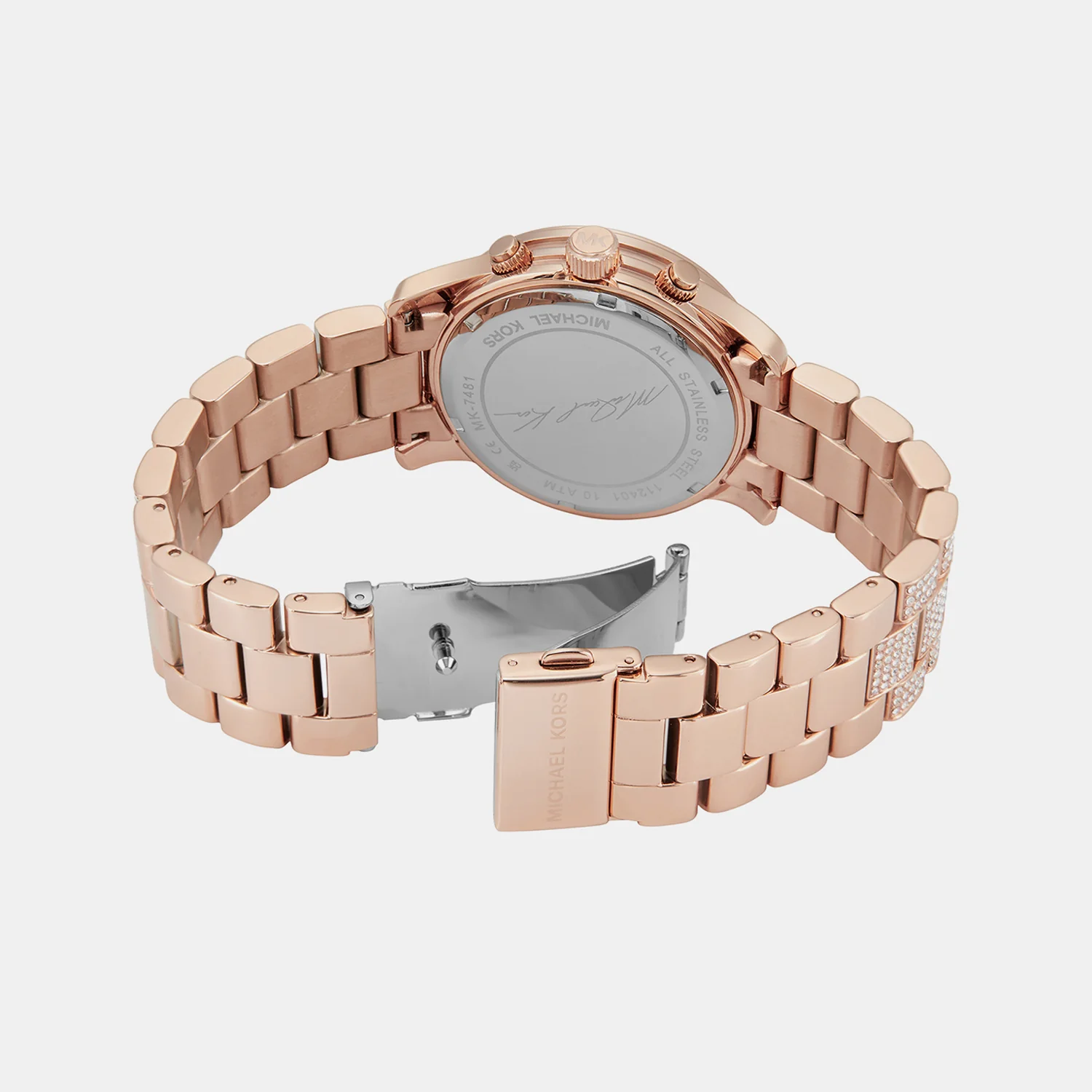 Runway Women Quartz Rose Gold Dial Chronograph Stainless Steel Watch MK7481 - Image 5