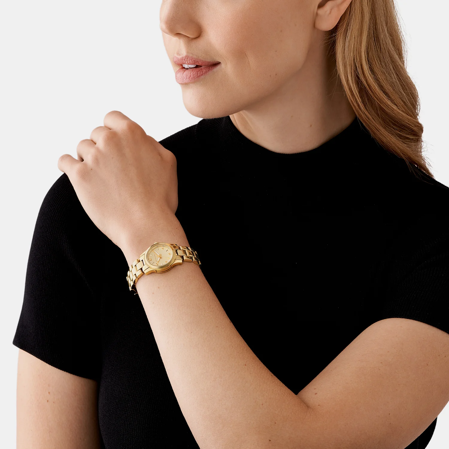 Runway Women Quartz Gold Dial Analog Stainless Steel Watch MK7457 - Image 6