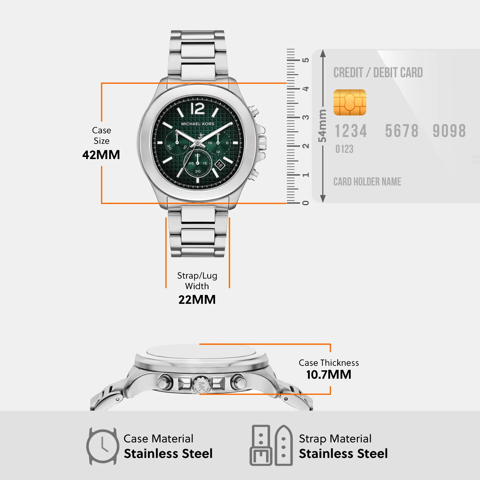 Sage Men Quartz Two Tone Dial Chronograph Stainless Steel Watch MK9191 - Image 5