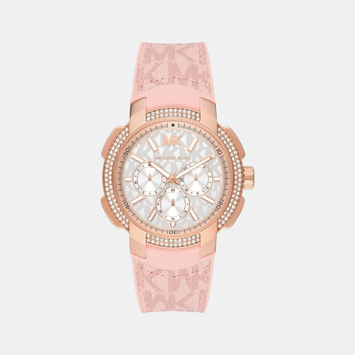 Sidney Women Quartz White Dial Chronograph Leather Watch MK7222