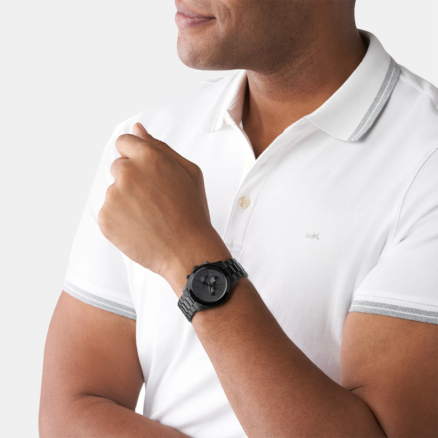 Slim Runway Men Quartz Black Dial Chronograph Stainless Steel Watch MK8919 - Image 8