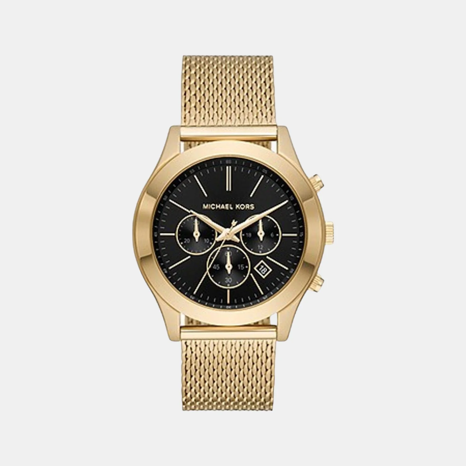 Slim Runway Men Quartz Black Dial Chronograph Stainless Steel Watch MK9057