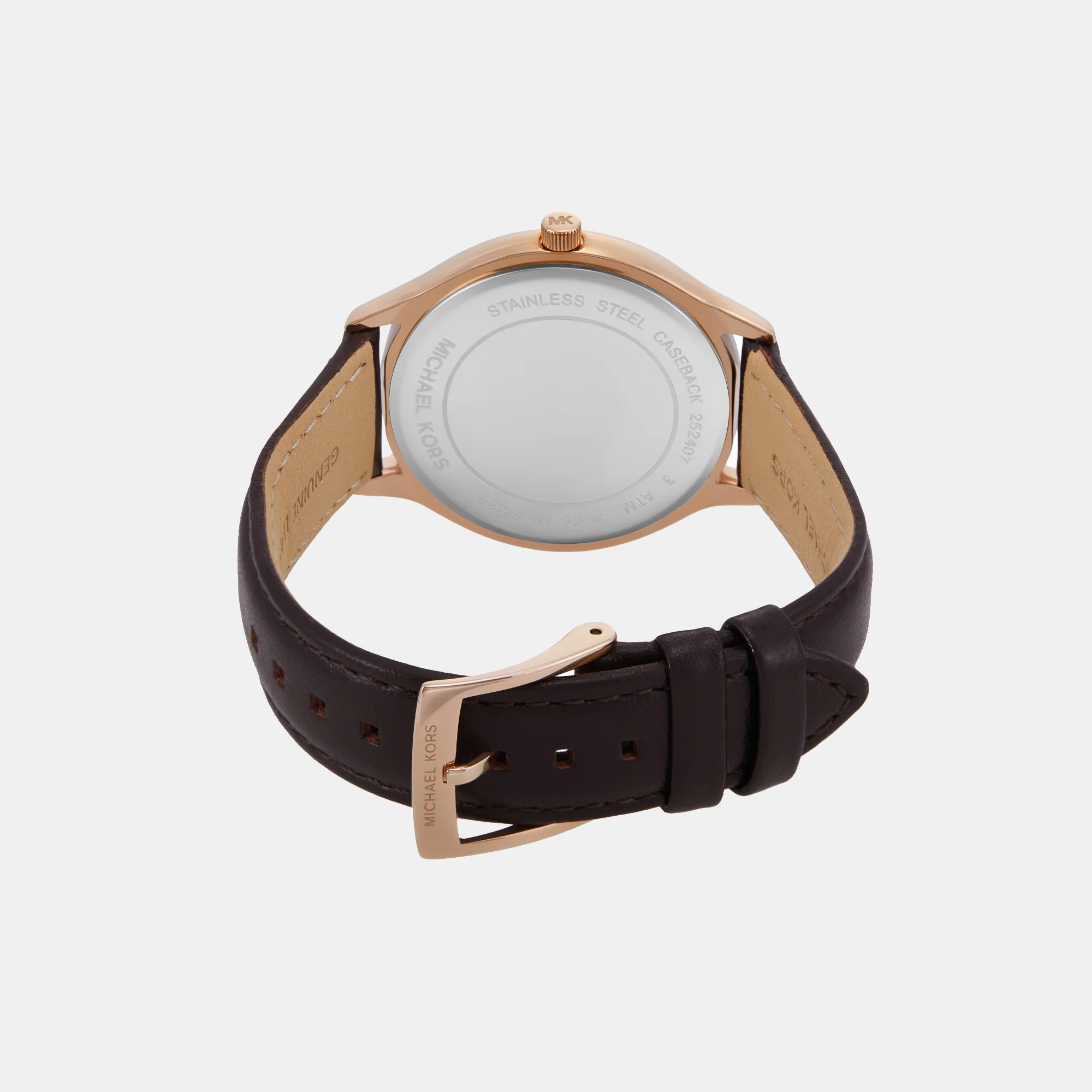 Slim Runway Women Quartz Brown Dial Analog Leather Watch MK7489 - Image 6