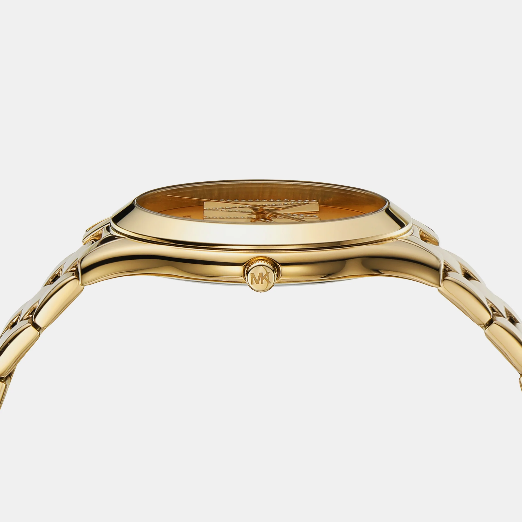 Slim Runway Women Quartz Gold Dial Analog Stainless Steel Watch MK4732 - Image 5