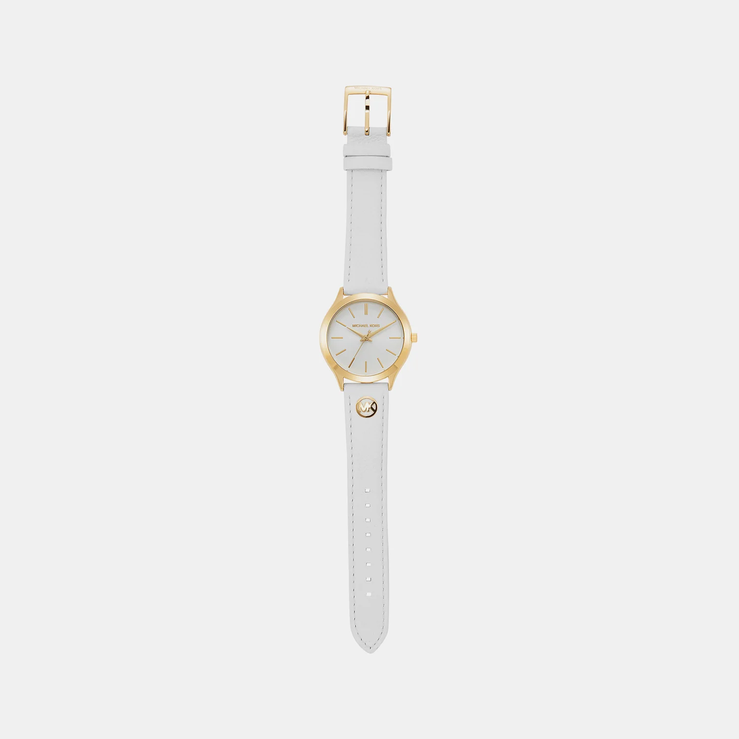 Slim Runway Women Quartz White Dial Analog Leather Watch MK7466 - Image 8